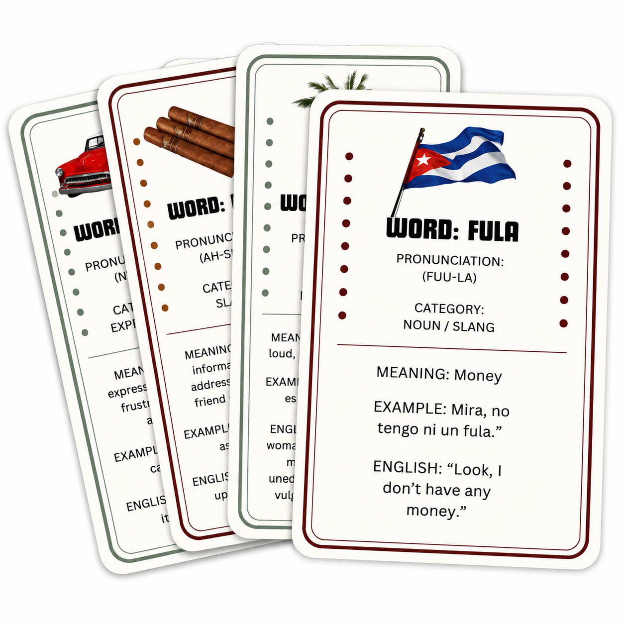 🇨🇺 Cuban Word of the Day Flashcards (Digital Download)