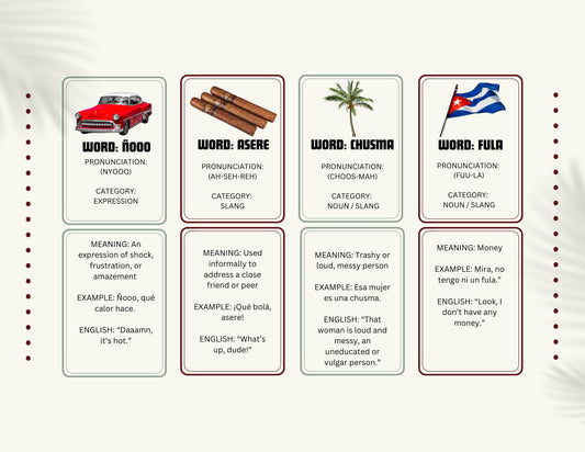 🇨🇺 Cuban Word of the Day Flashcards (Digital Download)
